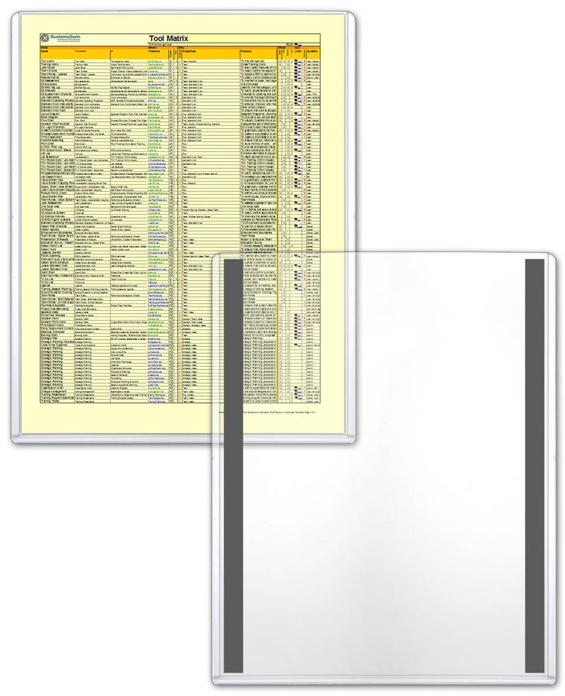 STORE SMART - Magnetic Frames - Rigid Plastic - 10-Pack - 8 1/2" x 11" - Lean / 5S / Six Sigma (HPP812X11M-LEAN-10) - Image 1